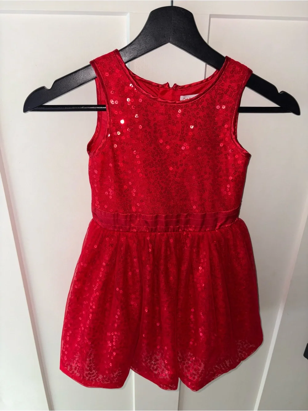 Cat & Jack Girls Red Sequin Tulle Party Dress 4T Christmas Holiday Valentine’s